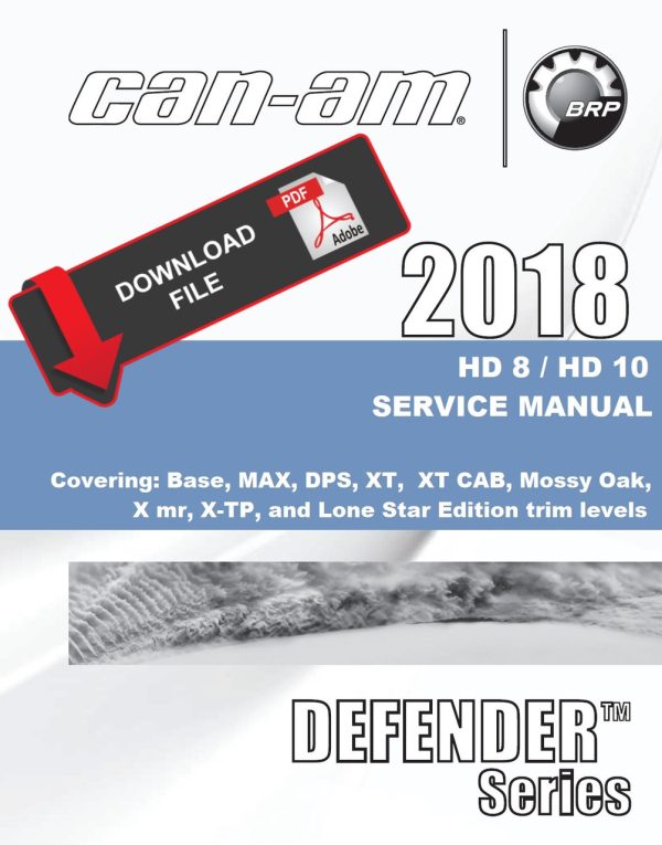 Can-Am 2018 Defender HD8 XT CAB Service Manual