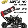 Yamaha 2011 Raptor 700R SE Service Manual