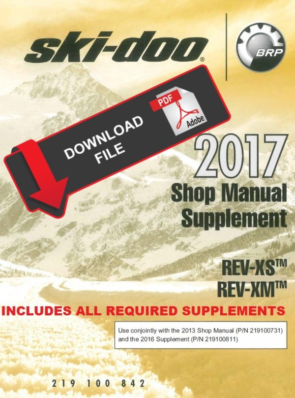 Ski-Doo 2017 REV-XS 600 HO E-TEC Service Manual