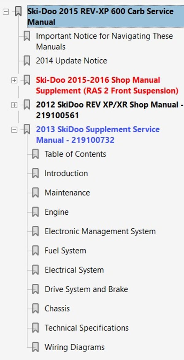 Ski-Doo 2015 REV-XP 600 Carb Snowmobile Service Manual - Image 5