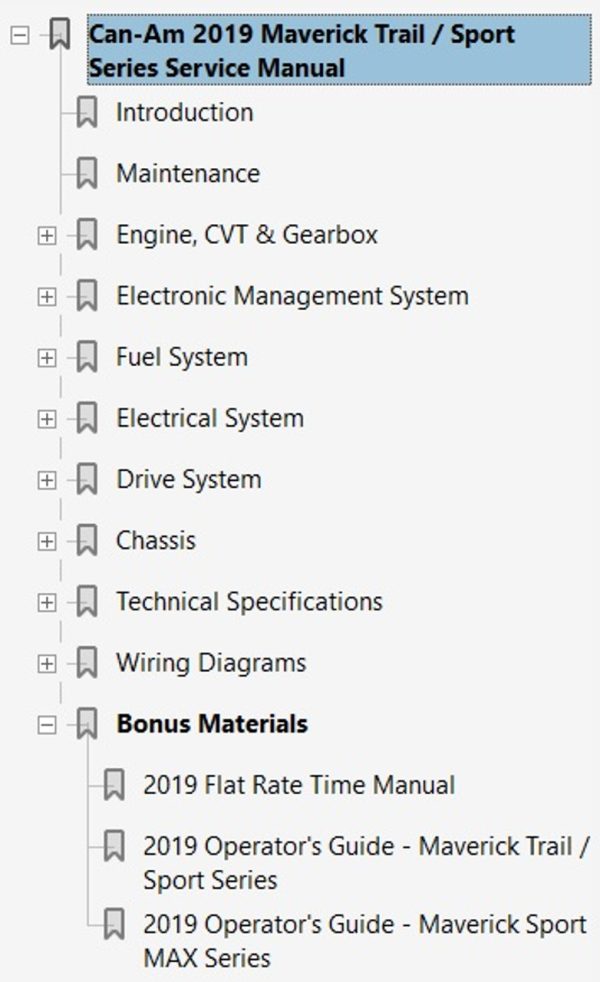 Can-Am 2019 Maverick Sport x mr 1000R Service Manual - Image 4