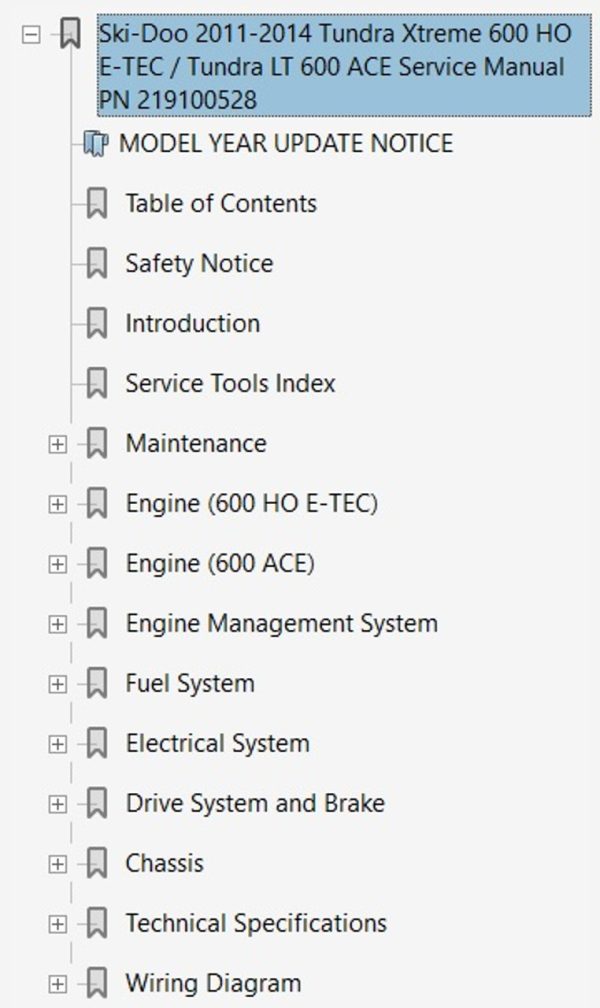 Ski-Doo 2014 Tundra Xtreme 600 HO E-TEC Service Manual - Image 4