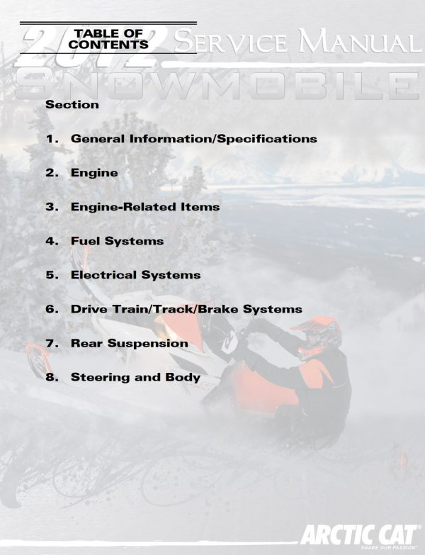 Arctic Cat 2012 ProCross F1100 Turbo LXR Service Manual - Image 4