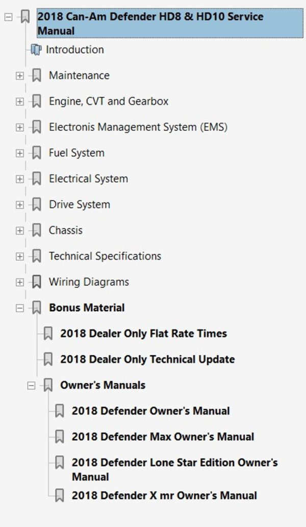 Can-Am 2018 Defender HD10 Lone Star Edition Service Manual - Image 5