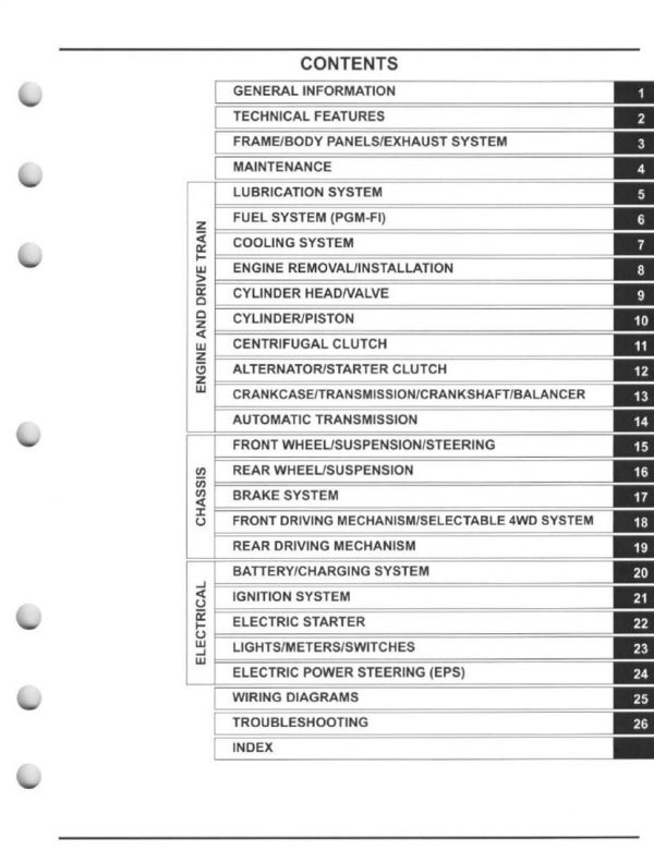 Honda 2010 TRX 420 FGA Service Manual - Image 4