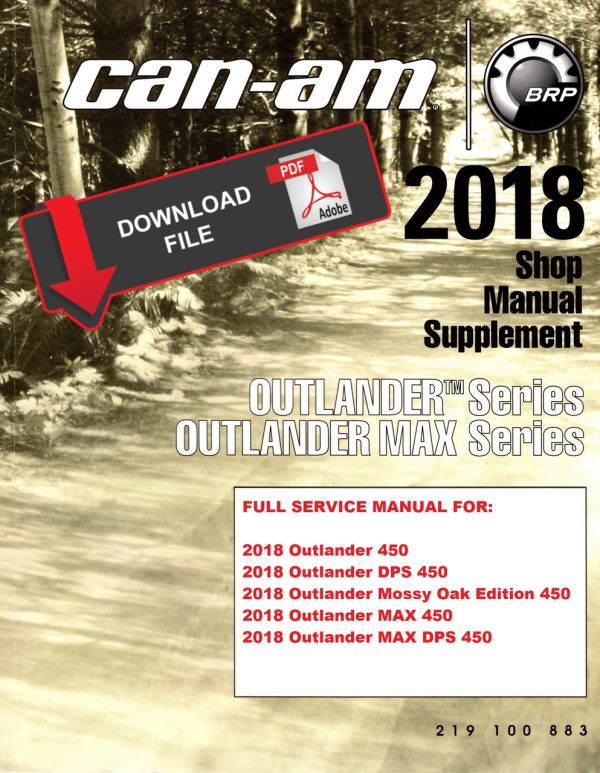 Can-Am 2018 Outlander 450 Service Manual