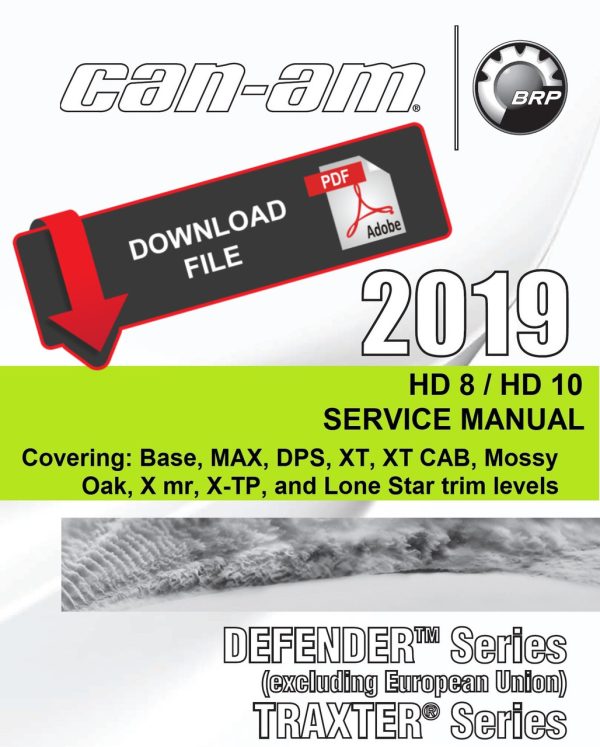 Can-Am 2019 Defender HD8 XT Service Manual