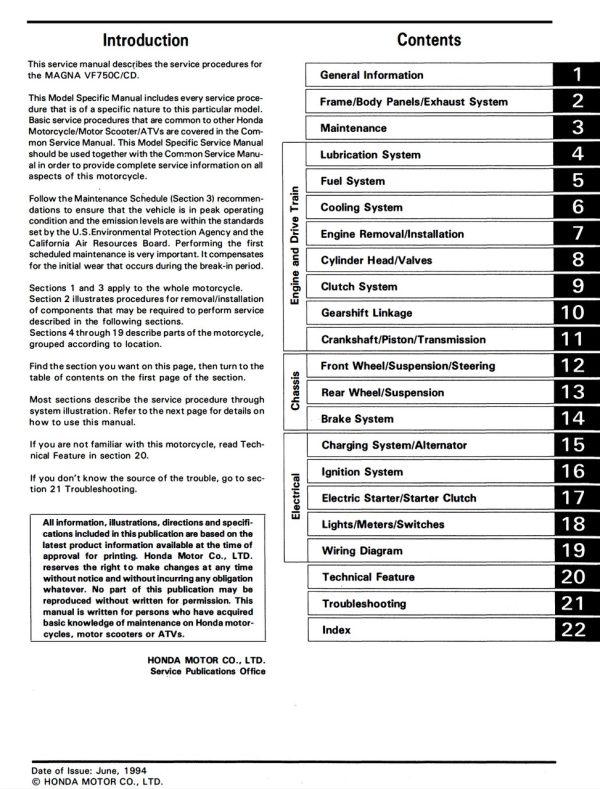 Honda 2000 Magna 750 Service Manual - Image 4