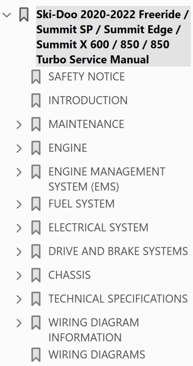 Ski-Doo 2021 Freeride 165 850 E-TEC Service Manual - Image 4