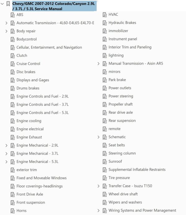 Chevy 2007 Colorado LT Service Manual - Image 4