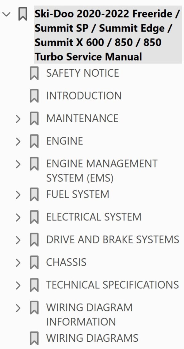 Ski-Doo 2022 Summit X Expert 850 E-TEC Turbo Service Manual - Image 4