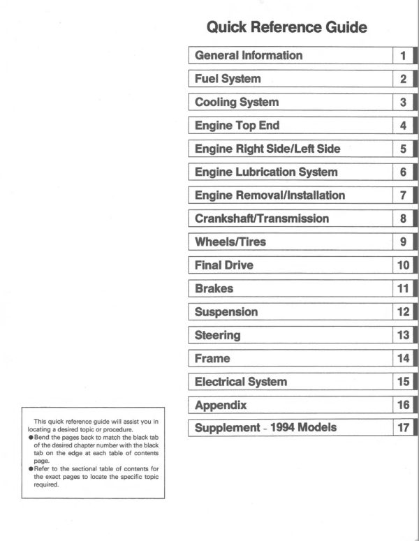 Kawasaki 1993 KLX250R Service Manual - Image 4