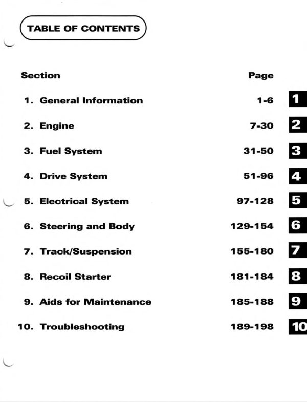 Arctic Cat 1996 Panther Deluxe Service Manual - Image 4