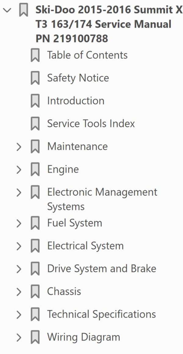 Ski-Doo 2015 Summit X T3 Package 800R E-TEC Service Manual - Image 4