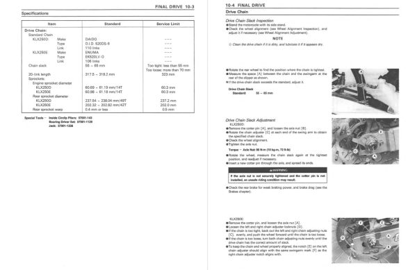 Kawasaki 1993 KLX250R Service Manual - Image 3